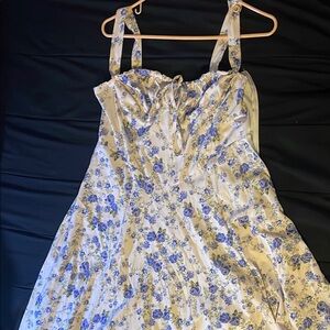 Floral Blue and White Maxi Dress